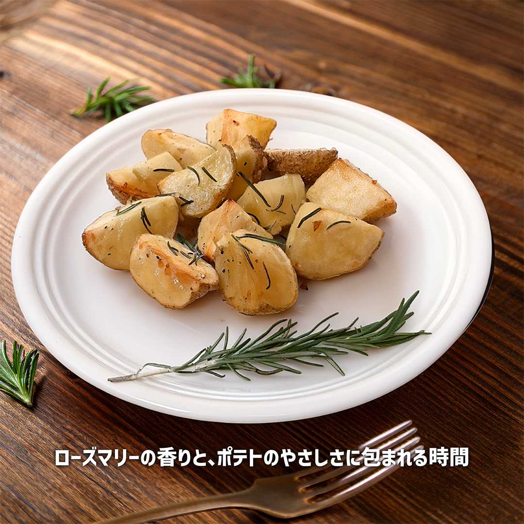 ローズマリーとじゃがいものロースト（1080×1080投稿用イメージ）