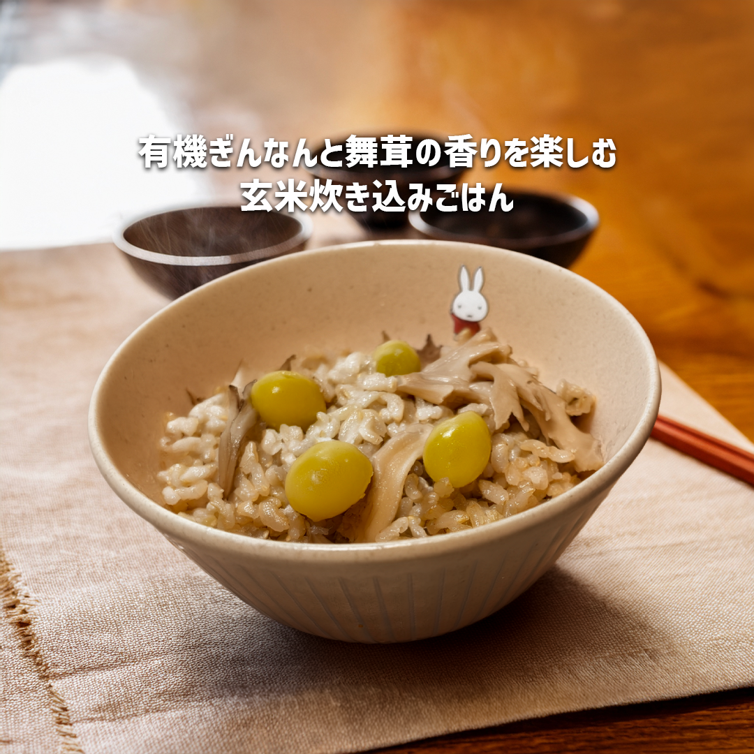 オーガニックぎんなんと玄米の炊き込みごはん